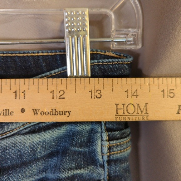 BKE Parker Jeans Womens 24x29 Blue Super Flare High‎ Rise Raw Hem Distressed - Picture 4 of 9